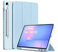 EasyAcc Coque pour Samsung Galaxy Tab S10 Lite 10,9 Pouces 2025 / S10 FE 10,9 2025 / S9 FE 10,9 / S9 11 Pouces 2023 avec Pen Porte-Stylet, Étui de Protection Ultra Fin Housse en TPU, Blanc Glace Bleu