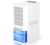 EasyAcc Déshumidificateur a Air 2000 ml, 1L/Jour - Déshumidificateur Silencieux Électrique à Faible 85W avec Arrêt Automatique, 4 Tubes en Cuivre, Idéale Salle de Bain, Chambre, Bureau, Blanc