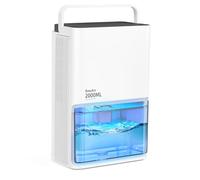 EasyAcc Déshumidificateur d Air 2000ML, 3 Modes Deshumidificateur Electrique Silencieux 500-650ml/Jour, 7 Lumières LED, Arrêt Automatique, Portable pour Salle de Bain, Chambre à Coucher, Blanc