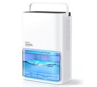 EasyAcc® Deshumidificateur d Air 2000ML, Petit Déshumidificateur Electrique Silencieux Econome en Energie, 7 LED Multicolores, Arrêt Automatique Protection Contre le Dégivrage Blanc