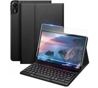EasyAcc Étui de clavier compatible avec Xiaomi Redmi Pad 2 11" avec film de protection d'écran [QWERTY espagnol] - Étui de protection pour clavier amovible avec support pour stylo (noir)
