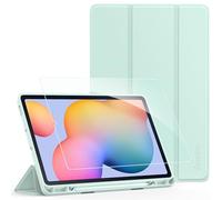 EasyAcc Étui pour Samsung Galaxy Tab S6 Lite 10,4 Pouces 2024/2022/2020 avec Verre Trempé - Ultra Mince vec Couvercle Léger Étui en Cuir PU pour Tablettes (l'herbe Verte)