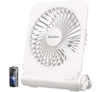 EasyAcc Mini Ventilateur de Table 4000mAh Rechargeable 16H Ventilateur de Batterie Portable Silencieux USB-C 4 Vitesses Puissant Pliable Détachable pour Bureau Voyage-Noir