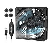 EasyAcc Ventilateurs PC USB 120mm avec Tapis Antichoc, Ventilateur Ordinateur USB 5 Pouces Ventilateurs Boîtier 5V 3 Vitesses pour Routeur PS4 TV Base de Nintendo Switch