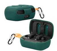 easyBee Coque compatible avec Skullcandy Dime 3 - Coque de chargement pour casque avec porte-clés, en silicone liquide souple ultra fin - Kit de protection antichoc - Vert