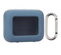 easyBee Étui pour JBL Go 4 portable avec mousqueton, étui en silicone liquide résistant aux chocs pour haut-parleur Bluetooth - Bleu