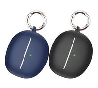 easyBee - Lot de 2 coques compatibles avec Baseus Bowie MC1 Pro - Coque de chargement pour casque Bluetooth à oreilles ouvertes avec 2 porte-clés, silicone liquide souple ultra fin - Noir et bleu