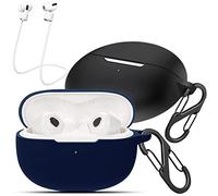 easyBee Lot de 2 coques de protection compatibles avec Xiaomi Buds 3T Pro, avec 2 mousquetons et 2 sangles anti-perte, étui en silicone liquide ultra fin résistant aux chocs, étui pour casque