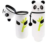 easyBee Trousse à crayons en silicone souple, pliable, extensible, cadeau pour filles et garçons, rangement créatif pour étudiants, bureau et voyage, Panda 1, Trousse à clés