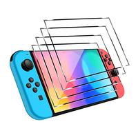 easyBee Verre Trempé Protection [4 Pièces] Compatible avec Nintendo Switch Modèle OLED 7 Pouces 2021, Protecteur d'écran 9H Standard Spécialement pour Switch (Modèle OLED)