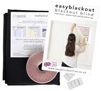 Easyblinds Easyblackout Store occultant avec Ruban adhésif, Noir, pour fenêtres jusqu'à 150x135cm, Autres Disponibles, Faire n’Importe Quelle Forme/Taille, Design breveté, Occultation complète