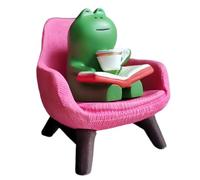EasyBravo Figurines miniatures amusantes et mignonnes pour étagère, décoration de bureau pour les amateurs de grenouilles (02-grenouille-rose)