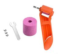 EasyByMall Affûteuse Portable pour Forets hélicoïdaux HSS - Accessoire de meulage électrique avec roue en corindon marron - Outil compact pour projets de bricolage en métal, bois, plastique