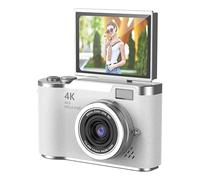 EasyByMall Appareil photo numérique 4K, caméra de vlogging 48 MP avec écran rabattable à 180° et zoom 8x, enregistreur vidéo HD compact pour la photographie et les voyages