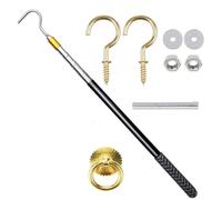 EasyByMall Attic Ladder Kit de système de traction - Tige d'ouverture de fenêtre rétractable en acier inoxydable, 56-164 cm, pour crochets de toit et poignées d'auvent