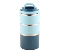 EasyByMall Boîte à déjeuner empilable en acier inoxydable, récipient alimentaire isotherme à 3 niveaux avec joints étanches et sac de transport, réutilisable pour le travail, l'école, l'extérieur