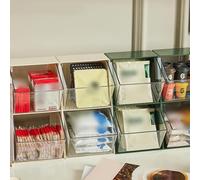 EasyByMall Boîte de rangement à double couche pour capsules de café, organiseur de bureau compact pour cuisine et salon de thé, récipient à boissons en plastique