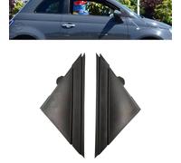 EasyByMall Cache triangle de fenêtre avant pour Fiat 500 2012-2019, panneau de garniture extérieure en ABS noir, OEM 1SJ85KX7AA 1SD00KX7AA
