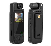 EasyByMall Caméra d'action portable haute résolution 1080p avec microphone intégré et lentille rotative à 180° pour les aventures en plein air (Noir)