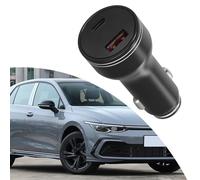 EasyByMall Chargeur de puissance onduleur PD USB-C/USB-A 120 W avec affichage numérique pour Starlink Mini, 12 V - 24 V, compatible GaN, noir