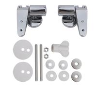 EasyByMall Charnières chromées pour siège de toilette avec fermeture amortie, raccords de rechange en alliage de zinc pour sièges en bois et résine, kit de charnière de base réglable