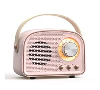 EasyByMall Enceinte portable rétro avec plusieurs options d'entrée audio, y compris AUX, disque USB et carte TF (rose)