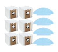 EasyByMall Ensemble de chiffons et sacs à poussière de rechange pour aspirateur robot Zaco A10 Pro, serpillères en microfibre avec filtres non tissés, 4 serpillères + 6 sacs