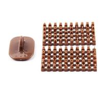 EasyByMall Ensemble de tampons réutilisables en silicone souple pour poterie, pâtisserie, décoration de gâteaux et loisirs créatifs, marron