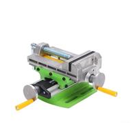 EasyByMall Étau à glissière croisée pour perceuse, fraiseuse, étau de précision en Alliage d'aluminium avec Mouvement à Double axe, mâchoires réglables de 7,6 cm, Vert/Gris