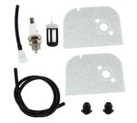 EasyByMall Filtre à air et kit d'entretien pour tronçonneuses 009, 009L, 010, 011, 012 - Comprend 2 filtres à air, filtre à carburant, conduite de carburant, œillets, grille d'aération