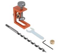 EasyByMall Gabarit de cheville en alliage d'aluminium, guide de perçage vertical de 10 mm pour porte d'armoire en bois de 15 à 50 mm, outil de poinçonnage