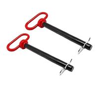 EasyByMall Goupille d'attelage de remorque de 5/8 po x 6 po avec poignée rouge et clips en R - Goupille de remorquage en acier robuste pour véhicules récréatifs, tracteurs, bateaux, tondeuses
