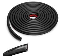EasyByMall Gouttière de pluie pour camping-car, 5 m, 1,27 cm de hauteur, bande de dérivation d'eau en PVC avec dos solide pour camping-car, remorque, camping-car, noir
