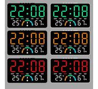 EasyByMall Horloge numérique LED avec affichage de la température et de l'humidité, grand écran, réveil électronique avec date et indicateur de niveau de confort, montage mural ou support de bureau