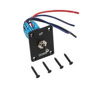 EasyByMall Interrupteur à bascule 6 broches 3 positions (ON)-OFF (ON) - inverseur de polarité pour contrôle du moteur, plastique et métal avec capuchon, fils et vis, noir