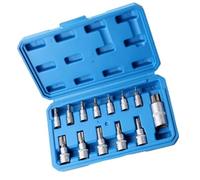 EasyByMall Jeu de 13 clés à douille avec douilles 1/4", 3/8", 1/2" et embouts Torx, kit d'outils robustes dans un étui compact pour réparation à domicile