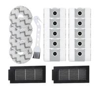 EasyByMall Kit d'accessoires pour robot aspirateur Ecovacs Deebot T50 Pro OMNI Gen2, serpillères, sacs à poussière, filtres, brosse en forme de V et outil de nettoyage