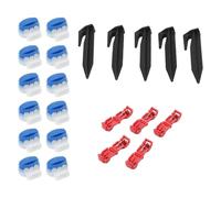 EasyByMall Kit de connecteurs de fils électriques pour réparation de tondeuse à gazon - Bornes ABS remplies de gel, 12 bornes + clou 5 terre + 5 clips