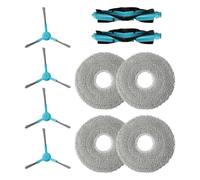 EasyByMall Kit de rechange pour aspirateur robot Cecotec Conga 20090 ProAI, comprend des brosses principales, des brosses latérales et des serpillères, des accessoires de nettoyage en microfibre pour