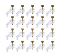 EasyByMall Lot de 10 clips de fixation de porte en plastique avec vis en alliage pour miroirs et portes d'armoire de 4 mm d'épaisseur