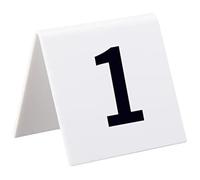 EasyByMall Lot de 10 numéros de table de 1 à 10, blanc/jaune pour salle à manger, restaurant, étiquette de table, accessoires de décoration d'intérieur