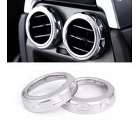 EasyByMall Lot de 2 anneaux d'aération arrière compatibles avec Land Rover Discovery 3 4 LR3 Range Rover Sport 2005-2016 ABS argenté