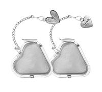 EasyByMall Lot de 2 infuseurs à thé réutilisables en acier inoxydable en forme de cœur avec 4 motifs décoratifs, passe au lave-vaisselle, pour infusion de tisane noire et verte