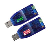 EasyByMall Lot de 2 régulateurs de tension USB DC-DC, module d'alimentation réglable de 5 V à 1-24 V avec écran LED, convertisseur de 3 W pour débogage électronique et projets de bricolage