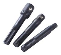EasyByMall Lot de 3 adaptateurs SDS Plus vers douilles hexagonales en acier au chrome vanadium pour perceuses électriques 1/4", 3/8", 1/2"
