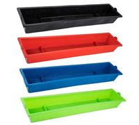 EasyByMall Lot de 4 distributeurs de nourriture à suspendre pour volaille - Grande capacité - En plastique - Pour poulet, canard, caille, pigeon, utilisation agricole - Rouge, bleu, vert, noir