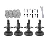 EasyByMall Lot de 4 pieds de nivellement réglables en acier carbone pour meubles, filetage 3/8-16, hauteur réglable jusqu'à 22,8 mm
