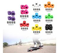 EasyByMall Lot de 4 roues de skateboard 78A 60 x 45 mm avec roulements ABEC-9 et entretoises, kit de remplacement en PU Longboard Cruiser Street Skating
