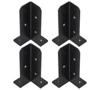 EasyByMall Lot de 4 supports d'ancrage de poteau de terrasse réglables, kit de poteaux de clôture réversibles en métal pour poteaux de clôture de 5,1 x 5,1 cm, 5,1 x 10,2 cm, 10,2 x 10,2 x 10,2 cm