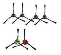EasyByMall Lot de 6 brosses latérales de rechange pour aspirateur robot X-2 Pro, accessoires en ABS + nylon pour un nettoyage efficace des coins et des bords, noir